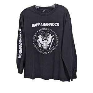 Vintage Rappahannock Virginia Long Sleeve T Shirt Mens Size Large Black Cotton